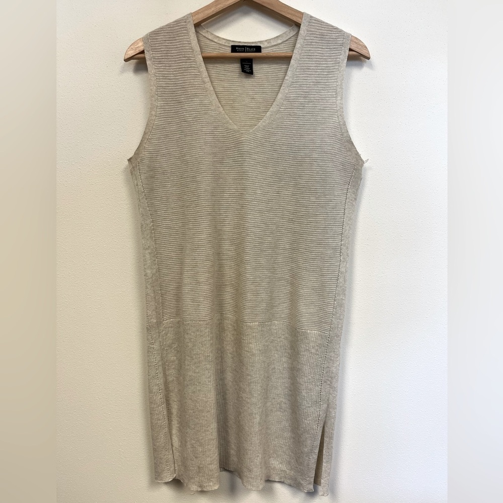 White House Black Market Gray Sleeveless Knit Tank Dress